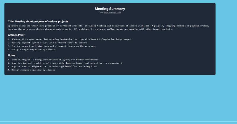 Meeting summary details